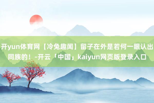 开yun体育网【冷兔趣闻】留子在外是若何一眼认出同族的！-开云「中国」kaiyun网页版登录入口