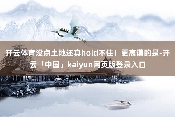 开云体育没点土地还真hold不住！更离谱的是-开云「中国」kaiyun网页版登录入口