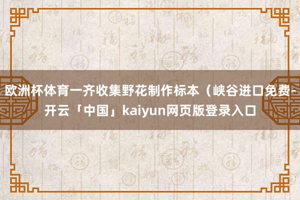 欧洲杯体育一齐收集野花制作标本（峡谷进口免费-开云「中国」kaiyun网页版登录入口
